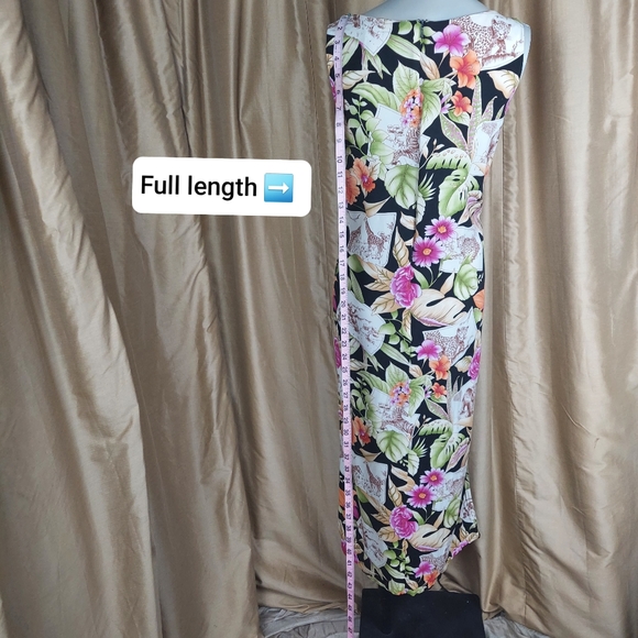 Vintage Caroline Kendrick black jungle print maxi dress size 10 - Picture 6 of 11